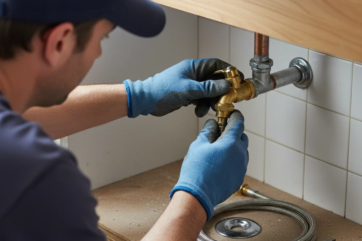 Shutoff valve and fitting work during Emergency Plumbing in Lone Grove